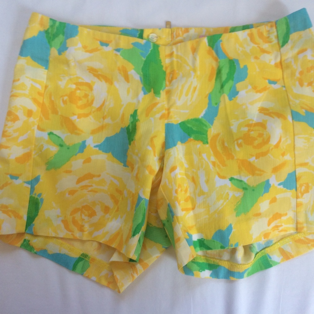 Lilly Pulitzer 5" Deenie Yellow Shorts NWT 00 - Picture 2 of 4